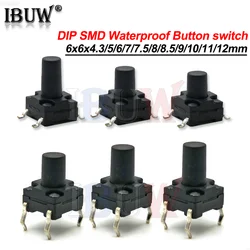 Pack of 20 Waterproof 6x6mm Tactile Mini Push Button Switches, SMD DIP 4 - Pin (6X6X8.5 DIP)