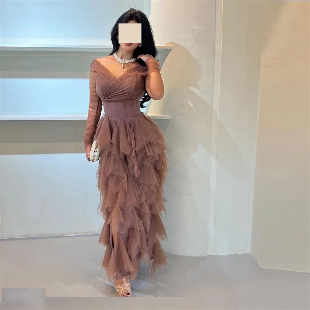 saudi formal dress Luxury Dubai Arabic One-Shoulder High Split Blue Mermaid Gown Luxury Beaded Saudi Evening Dress for Formal Occasion LA72718 Blue / 12 main image 0