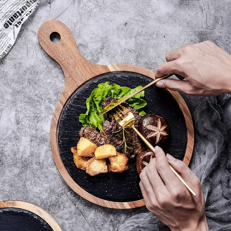 Pine Wood Pizza Plate 30cm /36cm/40cm Natural Color Pizza Tray Wooden Board Dinner Plate Plates Restaurant Tableware