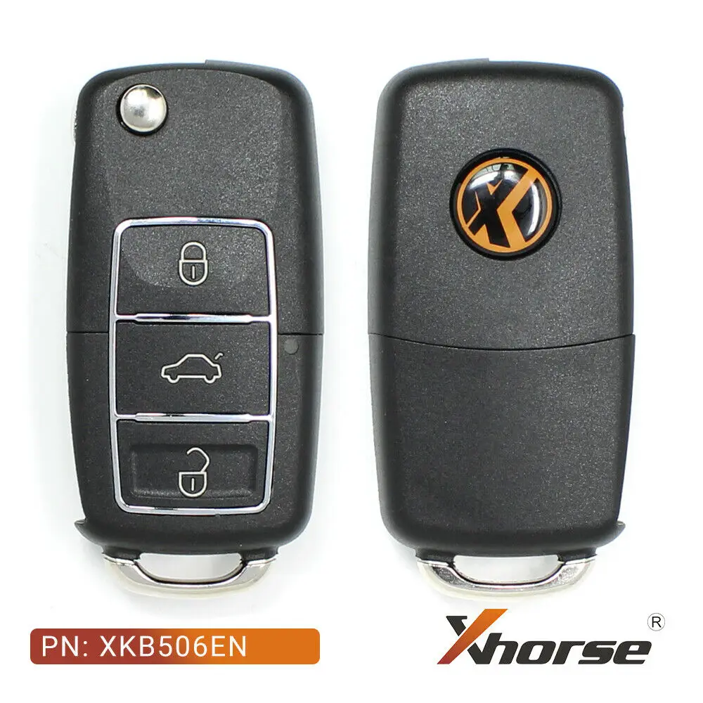 

Универсальный проводной дистанционный флип-ключ Xhorse VVDI для VW, 3 кнопки, B5 Type Black XKB506EN