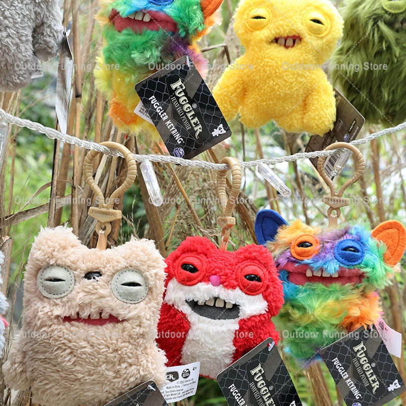 Plush Toy New Fuggler Plush Keyrings Ugly Monster 12cm Series 5 Hedge Grog Lord Long Ears Mr Needles Toys Backpacke Rings