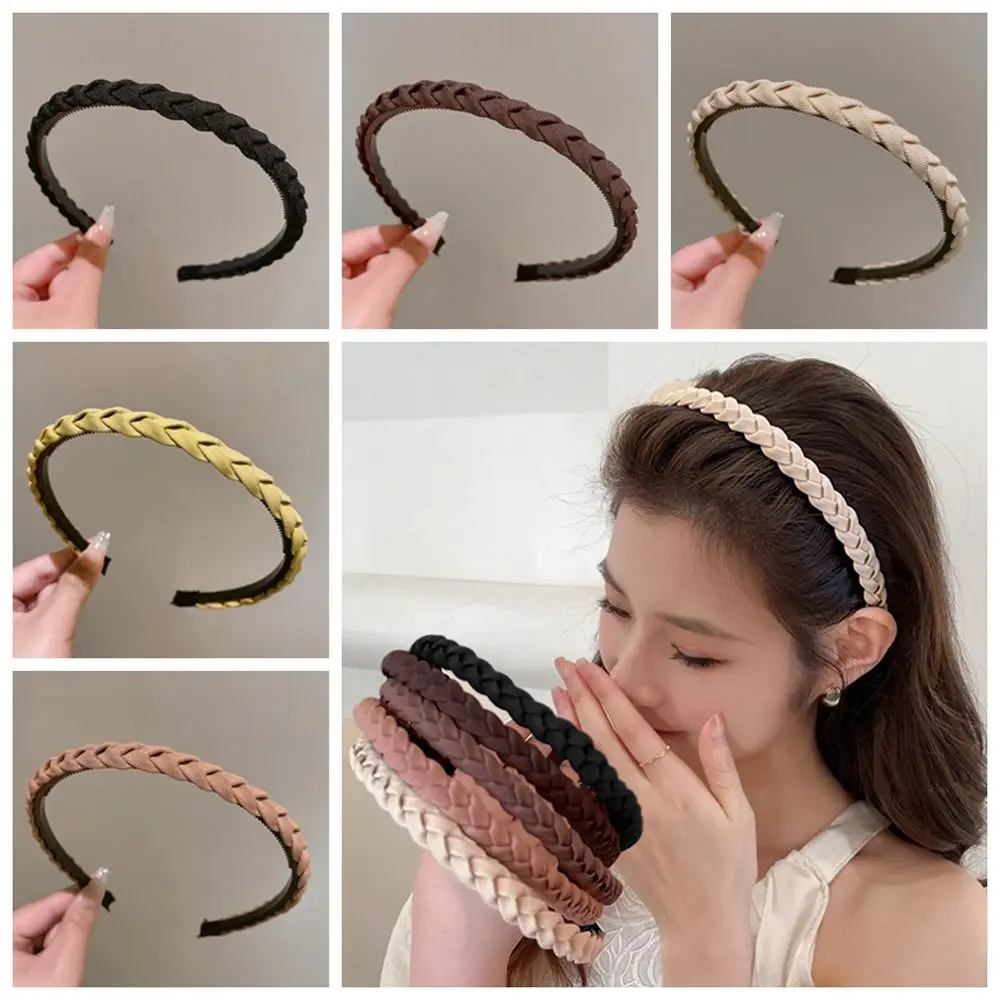 Fascia per Capelli Intrecciata alla Moda, Antiscivolo, Stile Coreano per Donne/Ragazze - immagine 2