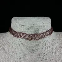 Collier Ras du Cou Noir pour Tatouage Rétro, Bijoux Gothiques artificiel astiques, Multi Documents, Vintage des Années 90 5