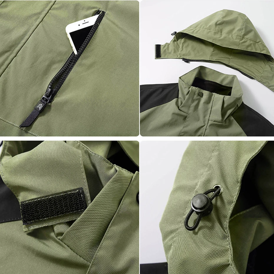 Two-piece Waterproof Trench Jacket Men Winter Thick Windbreak Jackets Plus Size 11XL Fashion Casual Cargo Camping Jacket Male 5