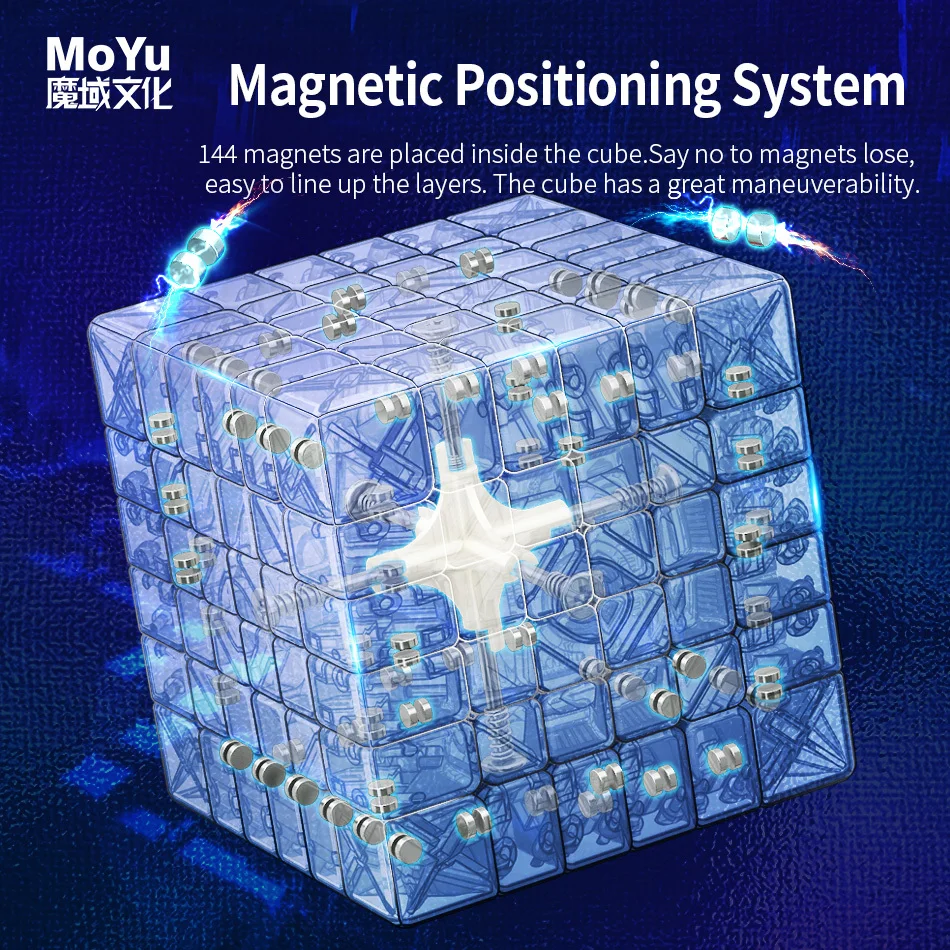 [ECube] MOYU MeiLong 6 V2 6X6 자기 매직 스피드 큐브 스티커가 없는 전문 Fidget 장난감 MoYu MeiLong 6 Cubo Magico