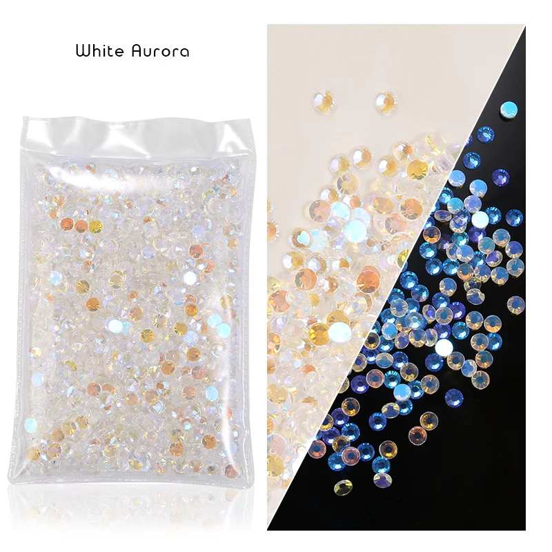 Mix Größen 1440Pcs 288Pcs Klar Kristall AB SS3-SS30 Flache Rückseite Nicht Hotfix Strass Glas Edelstein Für 3D Nagel kunst Dekoration – Detail 11