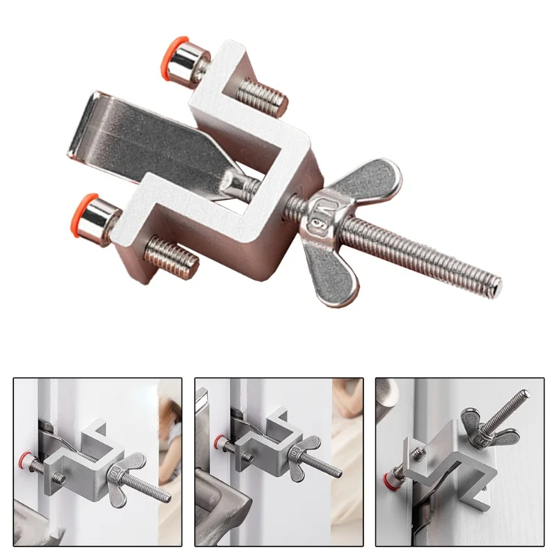 Portable Door Lock Double Nut Adjustment Body Hotel Travel Self Defense Anti Theft Safety 1Pc