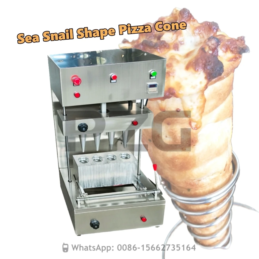 4 Cones Conch Shape Pizza Making Forming Machine Stainless Steel Pizza Cone Display Warmer Oven