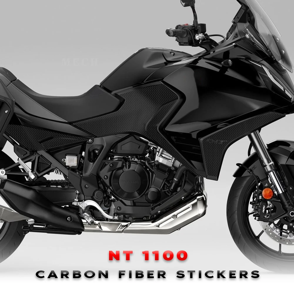 Motorcycle Fuel Tank Pad For HONDA NT1100 NT 1100 Handguard Carbon Fiber Pattern Stickers Decal screen film