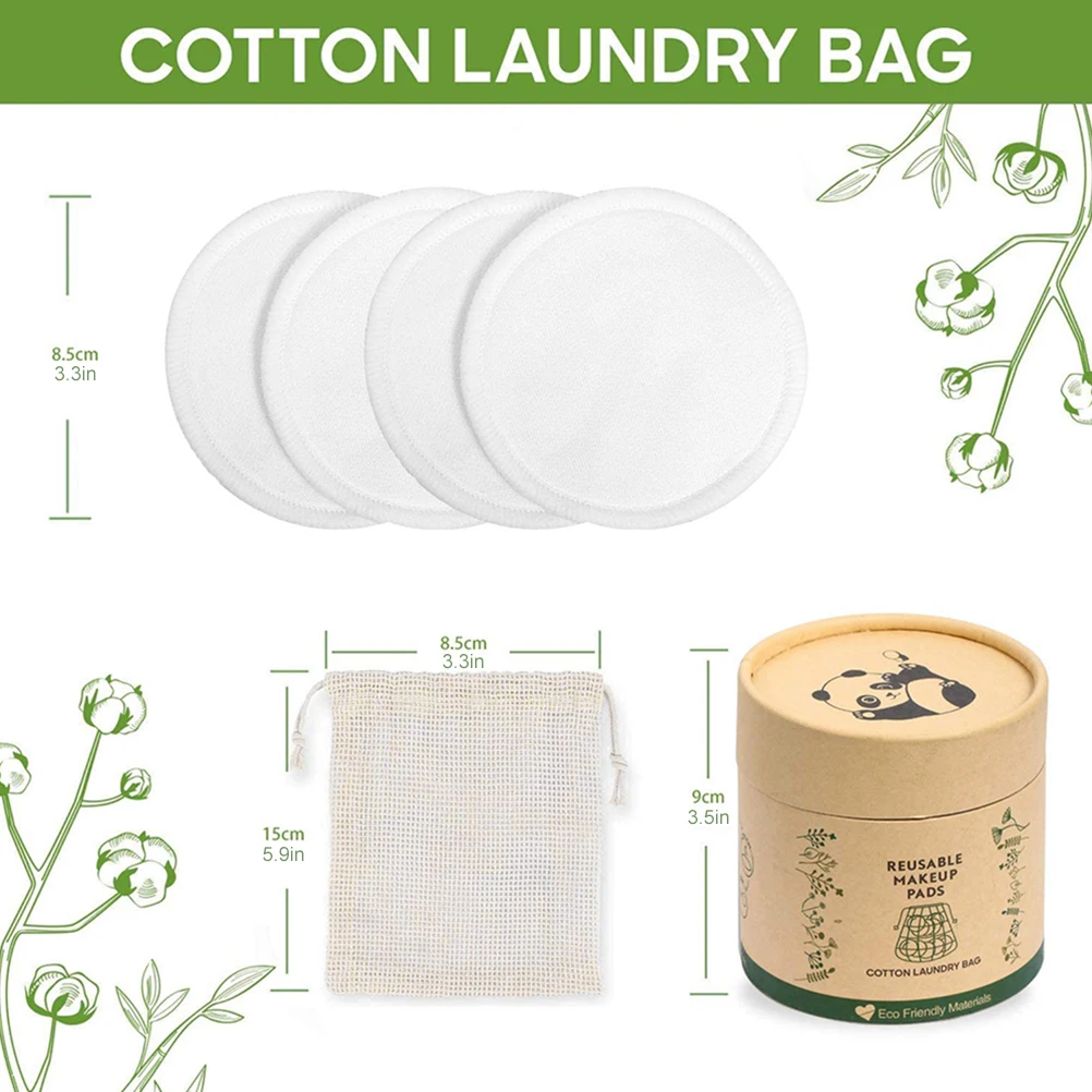 Eco-Friendly Reusable Makeup Remover Pads Set – 20 Washable Cotton Rounds with Laundry Bag and Storage Box