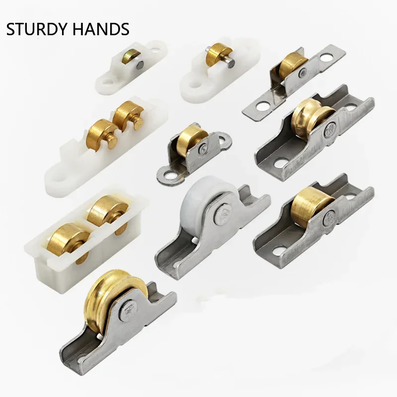 Curtain Track Pulley Wheels Single Bearings 10Pcs Window Sash Pulley Curtain Rod Rollers Shower Rail Track Runners sliding door roller nylon bearing roller