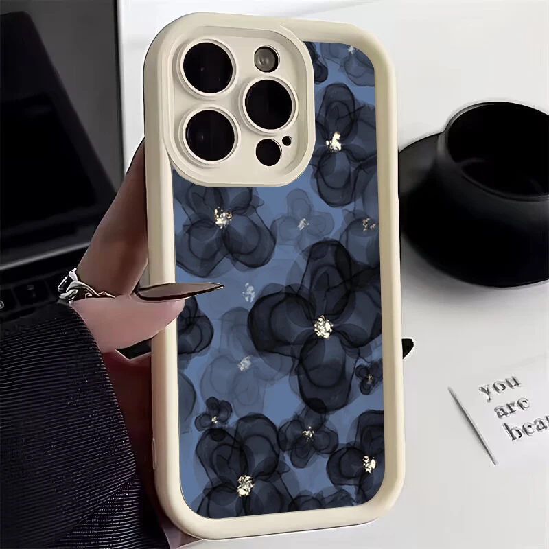 Elegant Diamond Floral Design Silicone Soft Phone Case