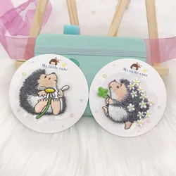 Charming Animal Embroidery Iron - On Patches for Kids' Clothing - Self - Adhesive DIY Appliques and Sewing Accessories (A pair of hedgehogs)