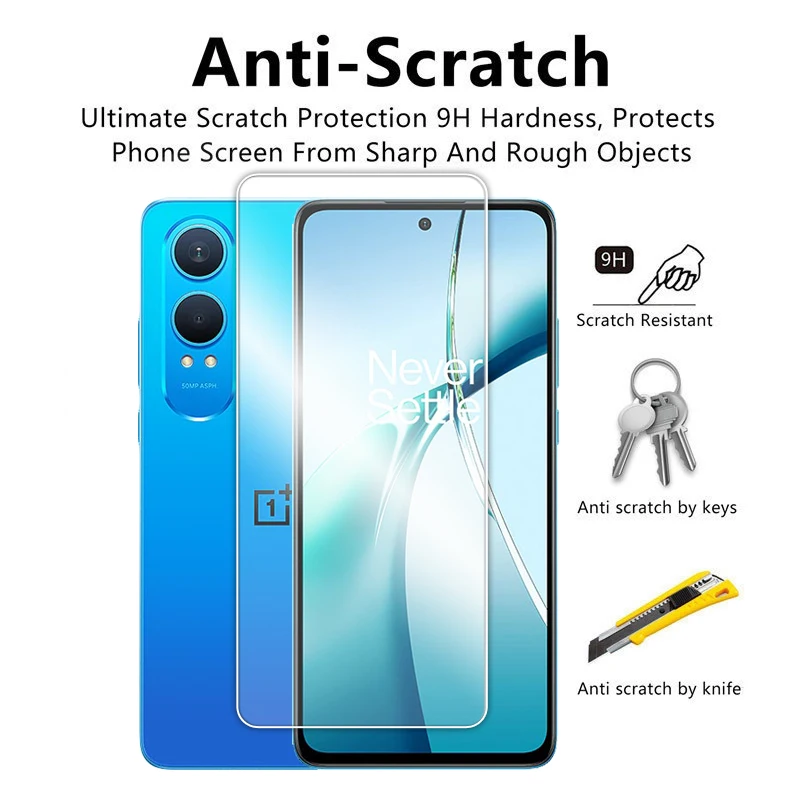 OnePlus Nord CE4 Lite 5G Full Glue Clear Tempered Glass Screen Protector, 6.67 Inch