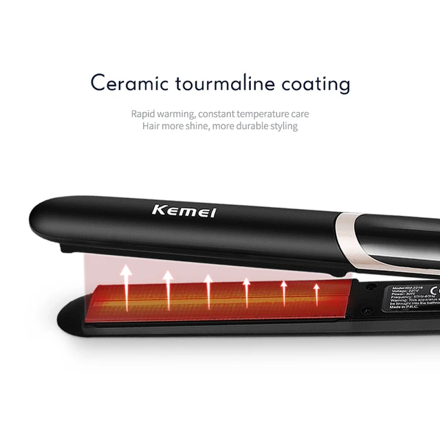 Kemei Hair Straightener Infrared Digital Straightening Irons Flat Iron Hair Curling Splint Ion Fast Heat Thermostatic Tools 45D 4
