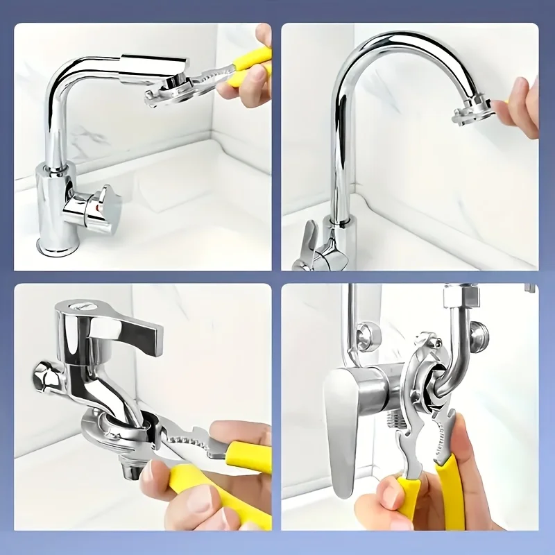 3-in-1 Wasserhahn-Belüfter-Schlüssel/Flaschenöffner/Zange für Spülbecken-Wasserhahn-Belüfter-Entfernung, Reparatur-Schraubenschlüssel, Demontage-Reinigungswerkzeug – Detail 9