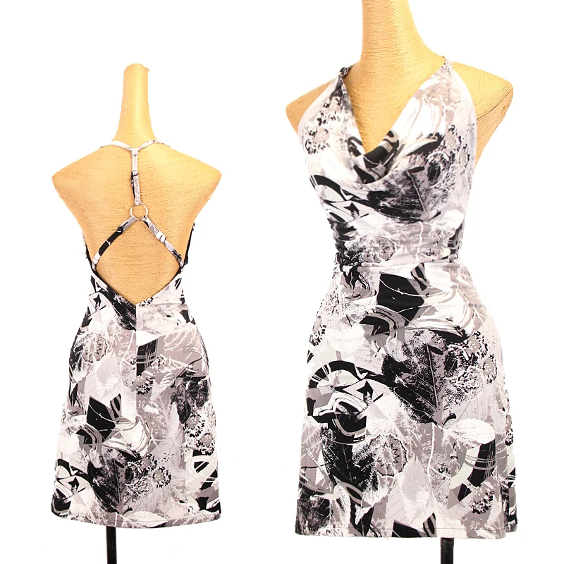 

2023 Latin Dance Dress Women Sexy Backless Women Practice Clothing Rumba Tango Dance Costume Adult Ballroom Dance Dress DNV17964