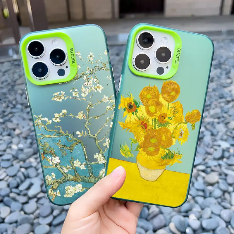 Art Van Gogh Ölgemälde Handy hüllen für Coque iPhone 15 14 11 12 13 Pro Max Mini 15 14 plus stoß feste Laser Back Cover Fundas
