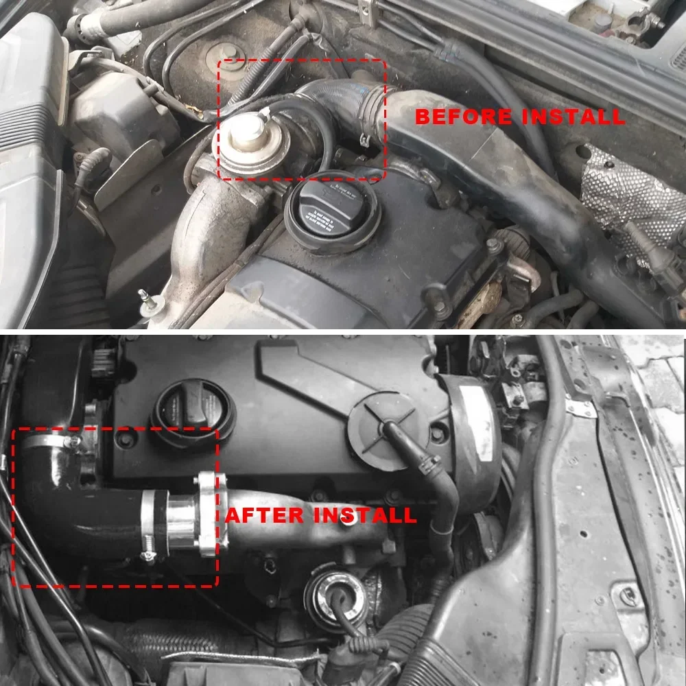 50MM 57MM Adapter Kit für Audi Seat VW 1.9 TDI 75/80/90/115/130 BHP Diesel Löschen Kits mit Silikon-Winkelrohr – Detail 2