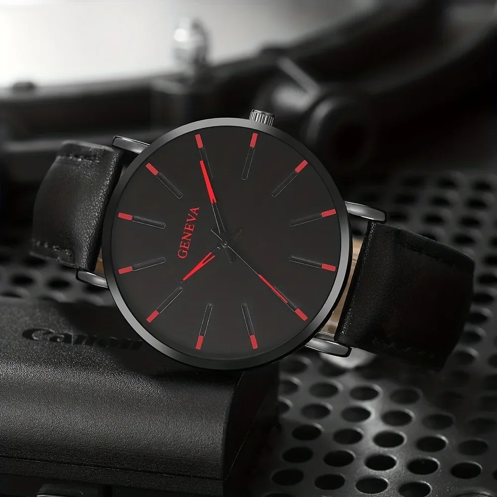 Mens Business Watches Minimalist Leather Imitation Quartz