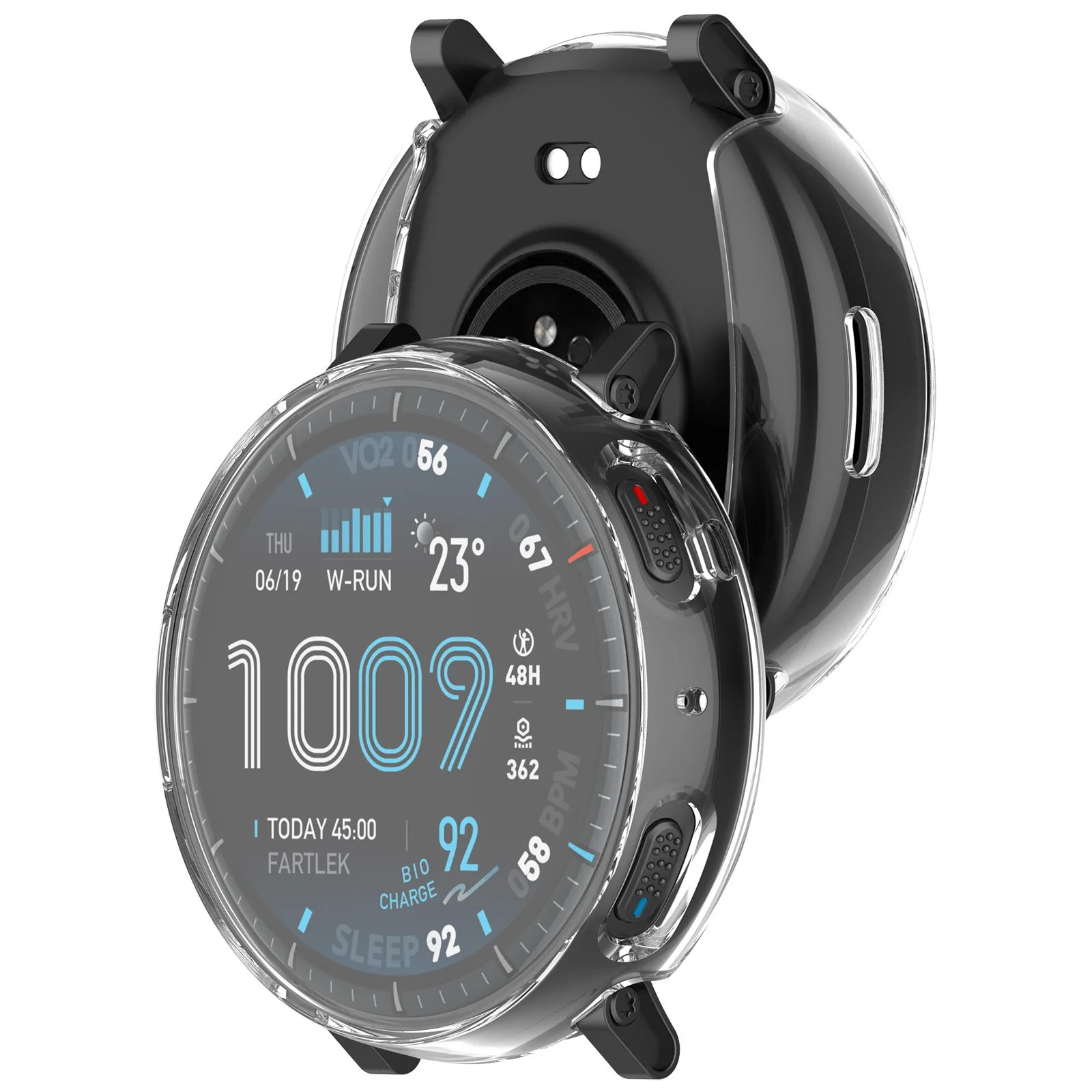 PC-TPU-Schutzhülle aus gehärtetem Material für Amazfit Active Max, vollständige Abdeckung, stoßfeste Displayschutzfolie, kratzfeste Stoßschutzschale – Detail 5