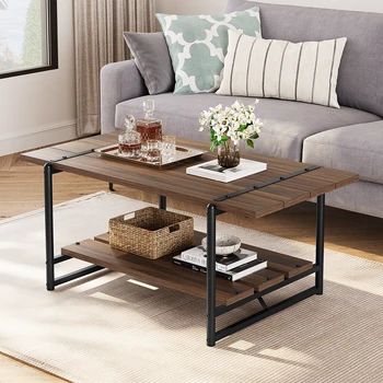 2-Tier Farmhouse Wood Coffee Table 1