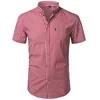 Mens Red Small Plaid Shirts Summer Short Sleeve Cotton Dress Shirts Business Casual Button Down Chemise Homme Camisa Masculina 1