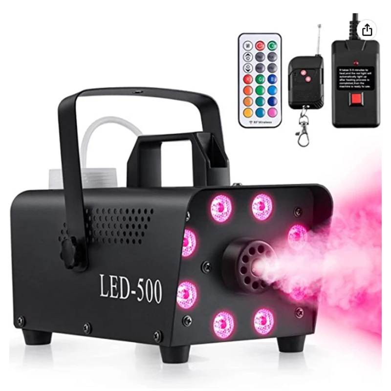 500W LED RGB Wireless Remote Control Fog Machine DJ Disco Smoke Machine For Party Wedding Halloween Stage Effect Fogger
