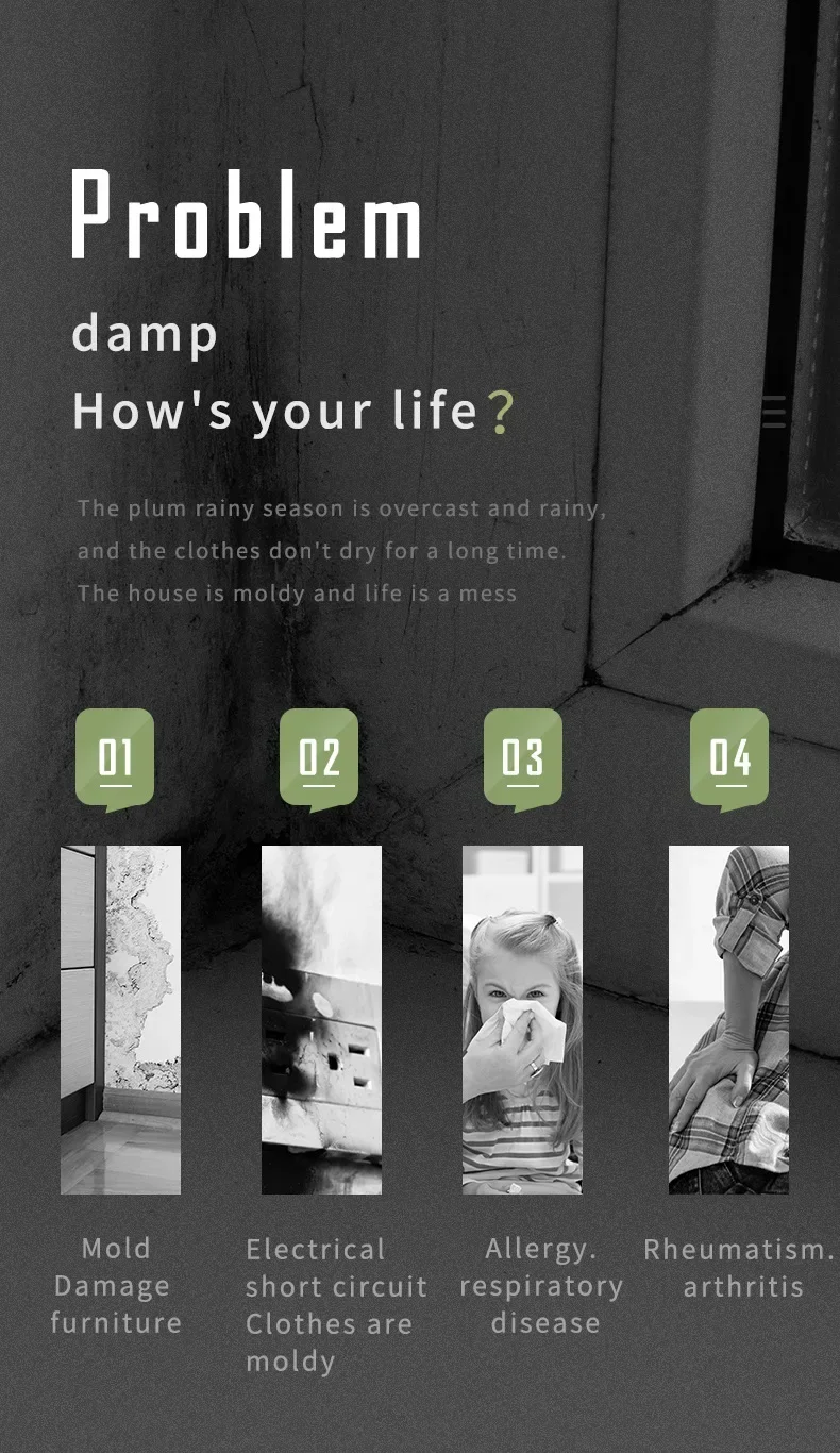 Description Picture 5 of itemDehumidifier household dehumidifier small bathroom dehumidifier drying bedroom mini dehumidifier indoor moisture-proof