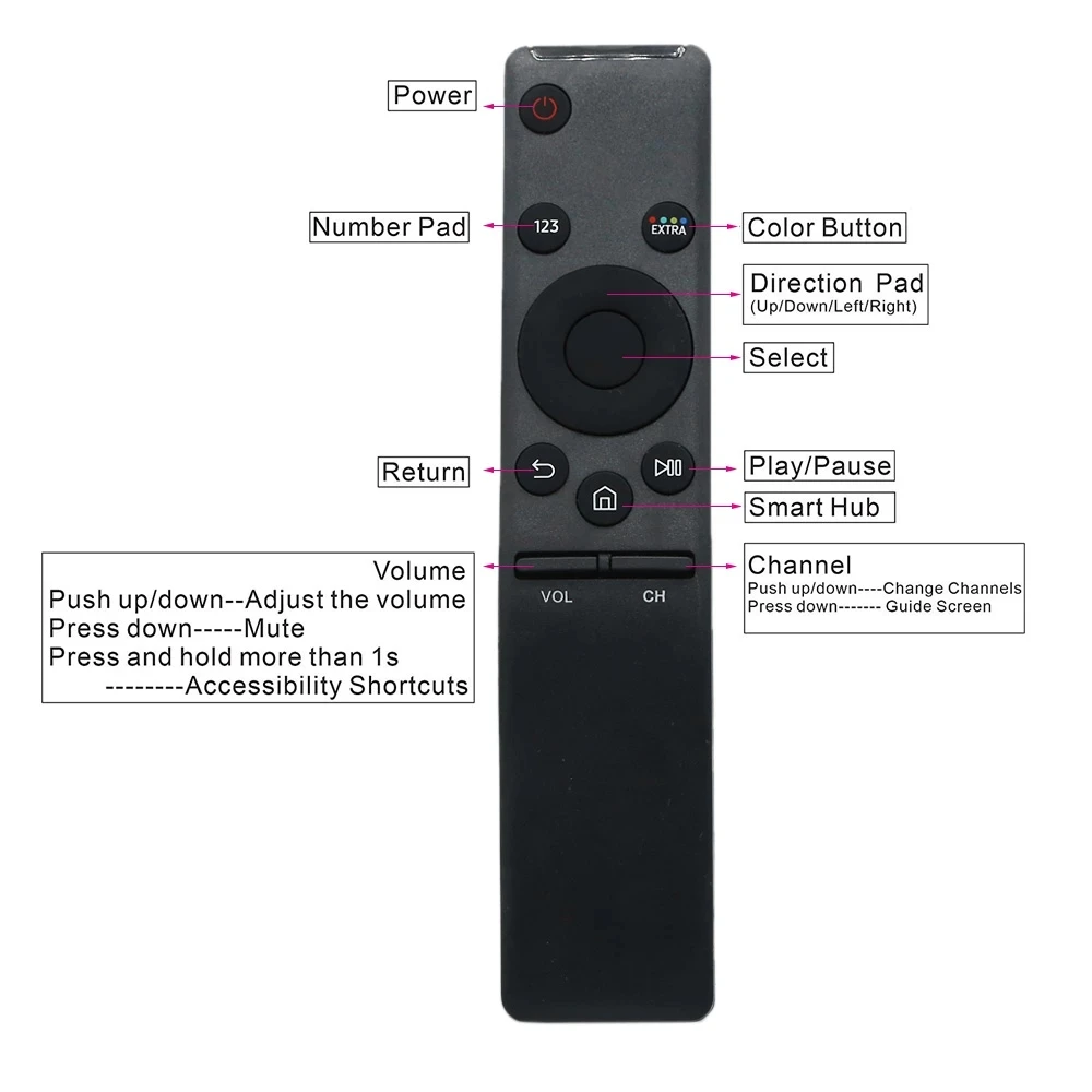 삼성 리모컨 스마트 TV 교체, HD 4K BN59-01259E TM1640 BN59-01259B, 모든 삼성 TV용