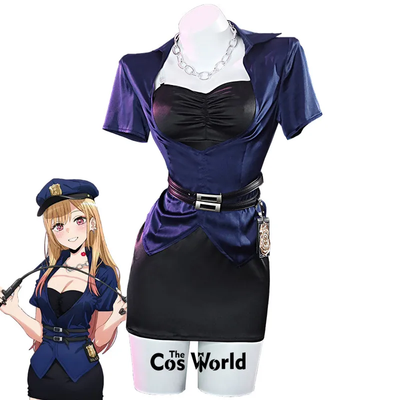 My Dress-Up Darling Sono Bisque Doll Wa Koi Wo Suru Kitagawa Marin Police  Uniform Black Shoes Cosplay Boots