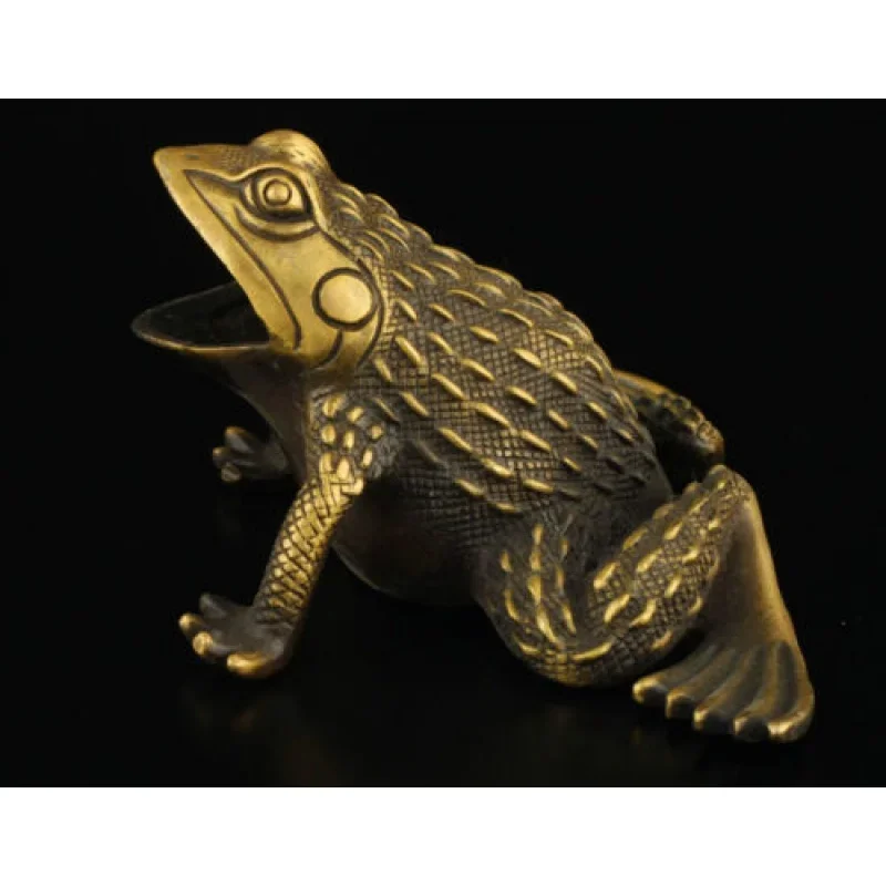 

Collectibles Decorative Old Copper Hand Carved Frog Statue