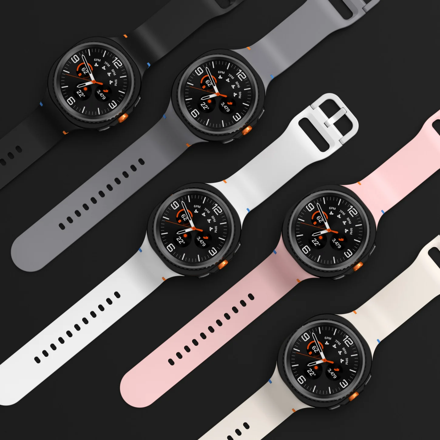 Enhanced Silicone Strap - Quick Breathable Wristband for Smartwatches, 44mm-40mm
