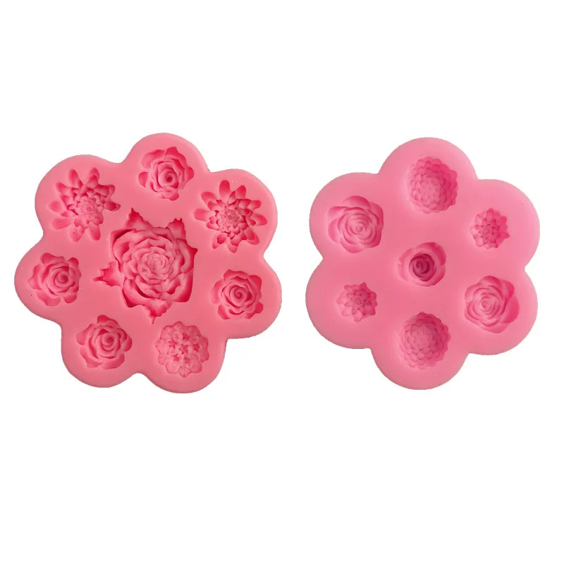 

Mini Flower Silicone Mold Fondant Cake Decoration Chocolate Fudge Candies Ice Cube Polymer Clay Soap Making Tools Accessries