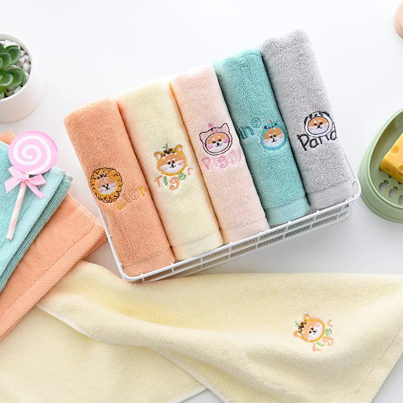 Soft Absorbent 100% Cotton Cartoon Face Towels For Kids - Temu