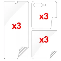 Ultimate 9 - in - 1 Hydrogel Full Coverage Screen Protector Films - Front & Back, HD Clear - Z Flip4 (9PCS)