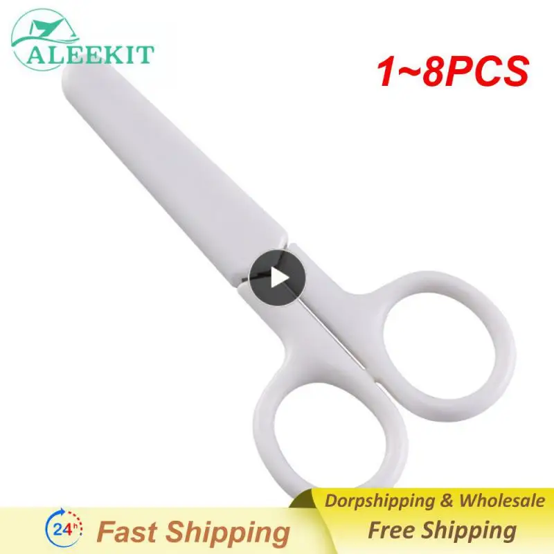 

1~8PCS Mini White Color Scissor INS Style Portable Stainless Steel Blade Cutter for Paper Handwork Stationery Office School Gift