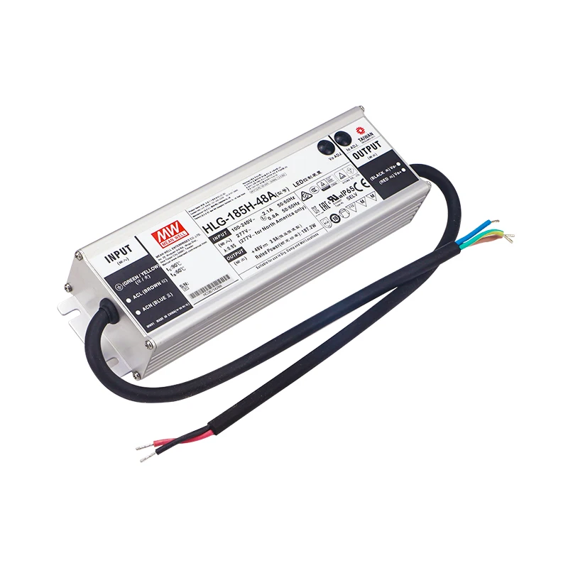 

MEAN WELL HLG-185H-48A 185w 48v Constant Voltage LED Driver Switching Power Supply for Led Lights Panel