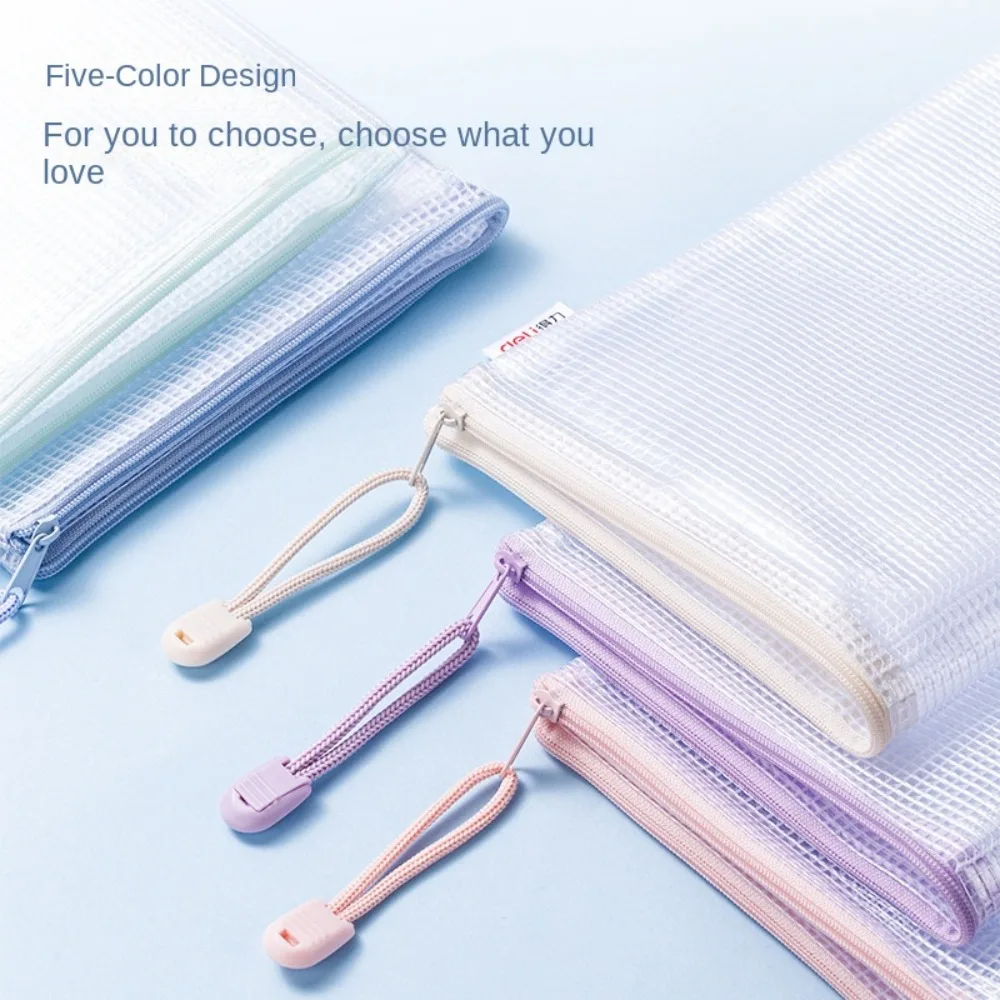 

Student Stationery Vouchers Jewelries Bills Invoices Zipper File Folders Document Bag A4 Mesh Zipper Pouch Storage Bags