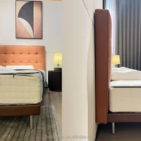 Meubles de chambre à coucher, ensemble de chambre à coucher moderne, Design moderne, lit Double de luxe, lit en cuir, hôtel, appartement 5