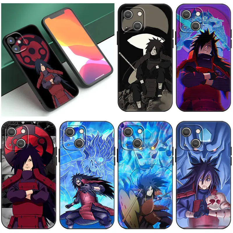 Anime Madara Uchiha Phone Case For Apple iPhone 14 13 12 Mini 11 Pro XR X XS MAX 6S 7 8 Plus SE 2020 2022 5S Black Cover