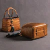 Retro Premium Woven Bag Tableware Storage Bundle Mouth Lining Style Handheld Basket Bamboo Women Bento Handle Organizer Pouch 3