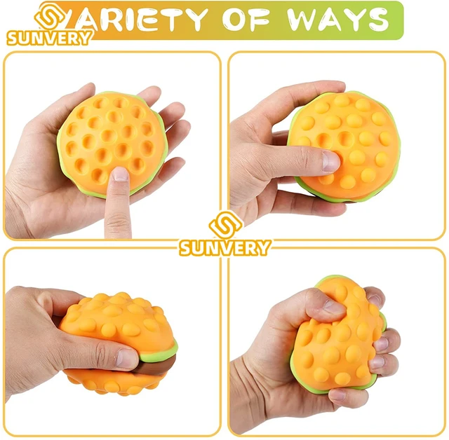 Burger Stress Ball 3D Squishy Hamburger Fidget Toys Silicone Decompression Silicone Squeeze Fidget Ball Fidget Sensory Toy 2022 3