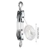 Rope Hoist Pulley System 5:1 Lifting Power 3/8 Rope Hoist Pulley Heavy Duty Multifunctional Rope Pulley With 2200 LBS Breaking 6