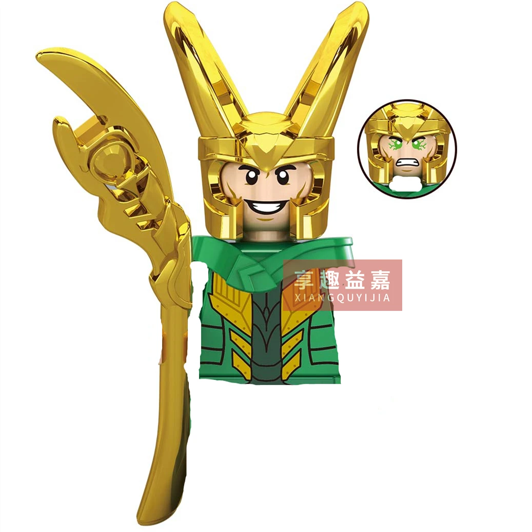 Loki God of Thunder Hela Jane Building Blocks Movie Series Figures Heads Creative Educational Kids Toys Collection of gifts