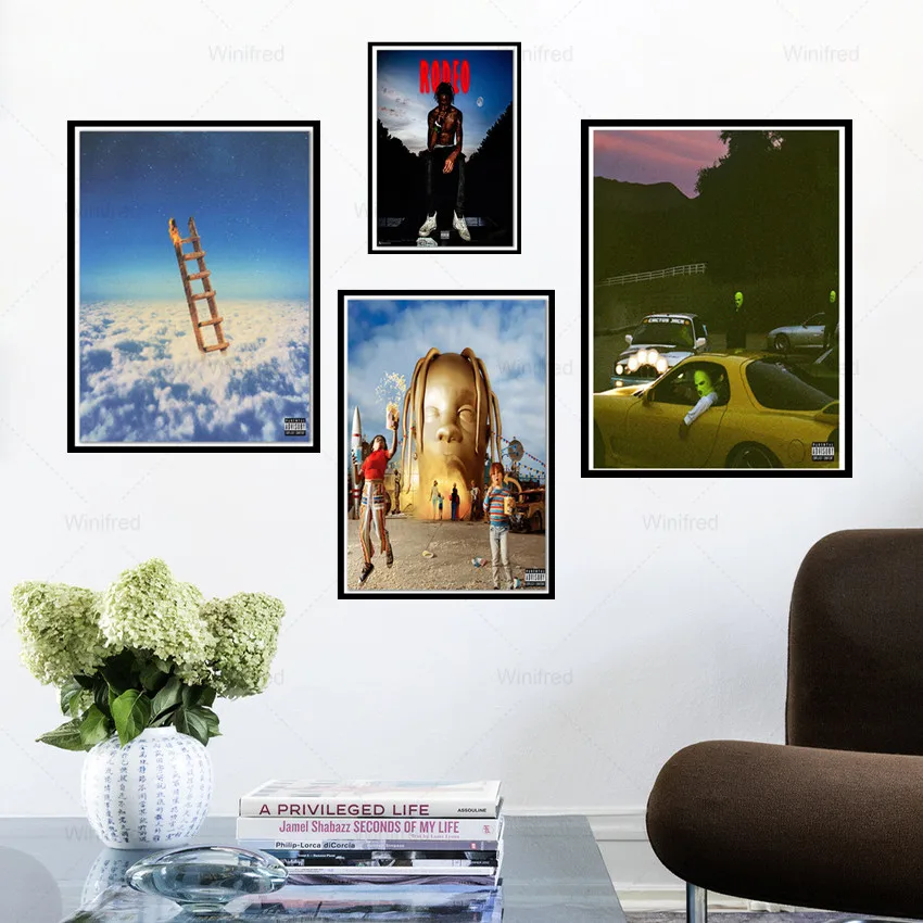 Wall Art Poster Jackboys E Travis Scott Cover Rap Music Album Canvas Painting Wall Picture For Home Room Decoration Print