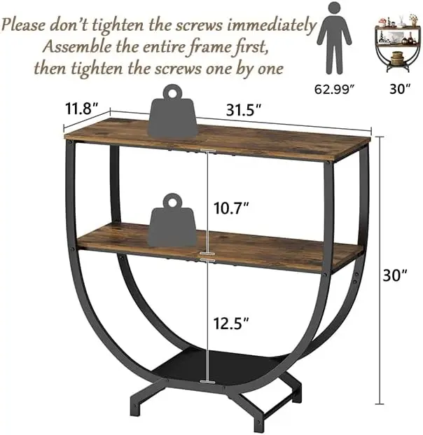 3-Tier Industrial Console Table 2