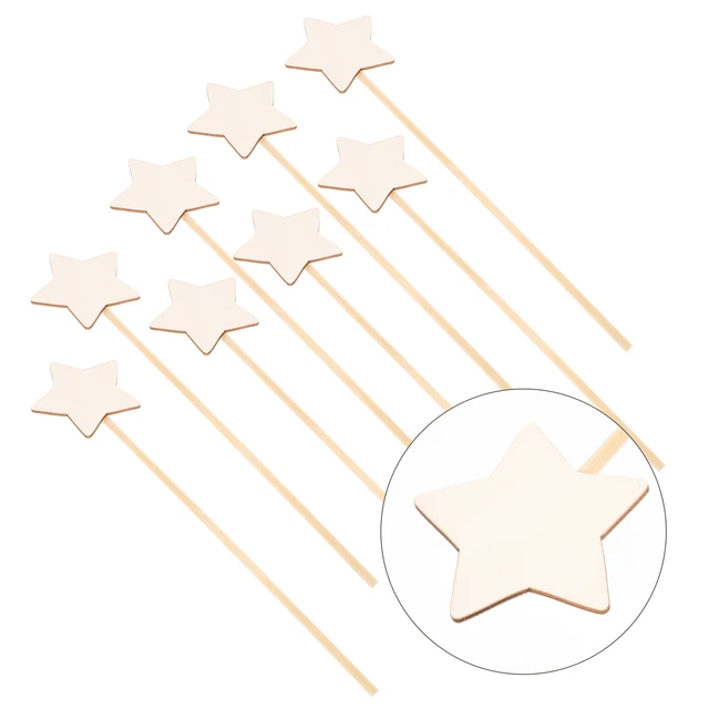 Colored Labels unfinished wooden star shaped Kids Stickers Bulk