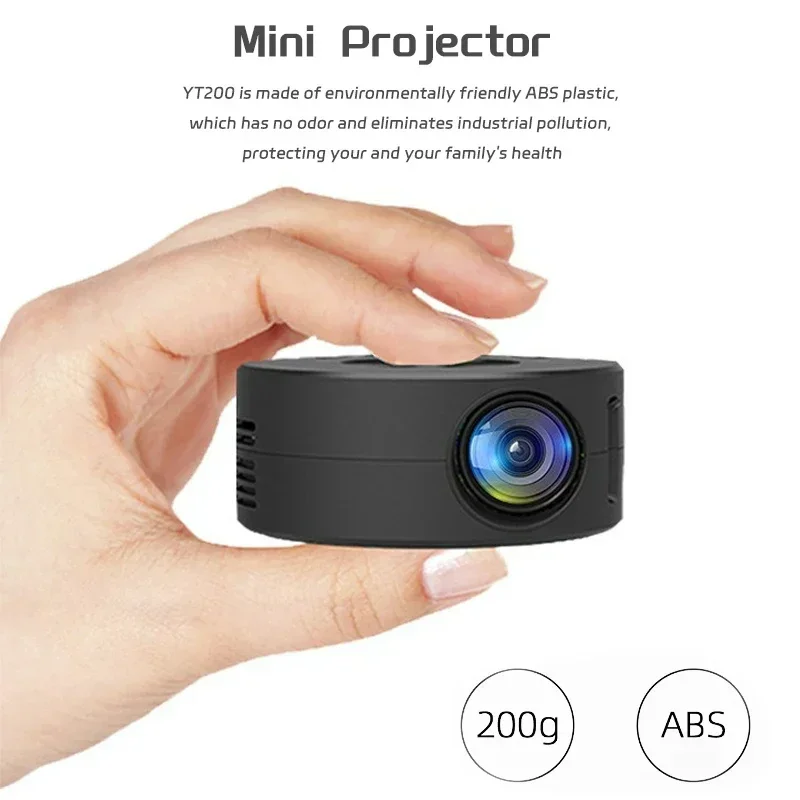 Portable Mini Video Projector YT200 Smart Projector LED HD TV 4K 1500 Lumens Android Same Screen Home Cinema Outdoor