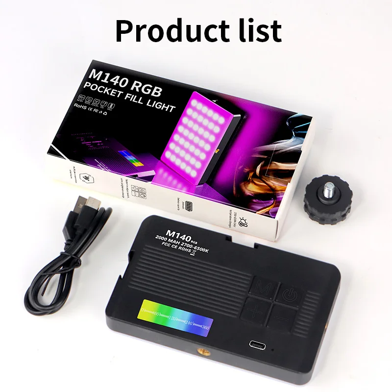 Desiontal M140 RGB Photography Fill Light Live Streaming Conference Selfie Lighting Compatible with Camera,Cell Phone,Laptop Use 5